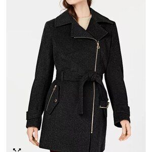 MICHAEL KORS Wool Blend Full Zip Coat - Charcoal color - Size M